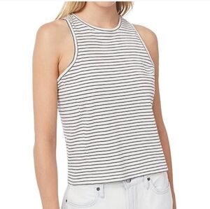 FRAME DENIM Le High Racer Black & White Striped Tank Top 100% Prima Cotton Sz S